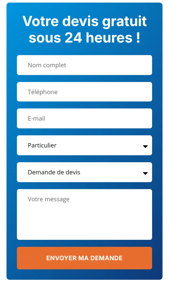 L’ancien formulaire d’ATM Monoclim : six cases affichées d’un coup