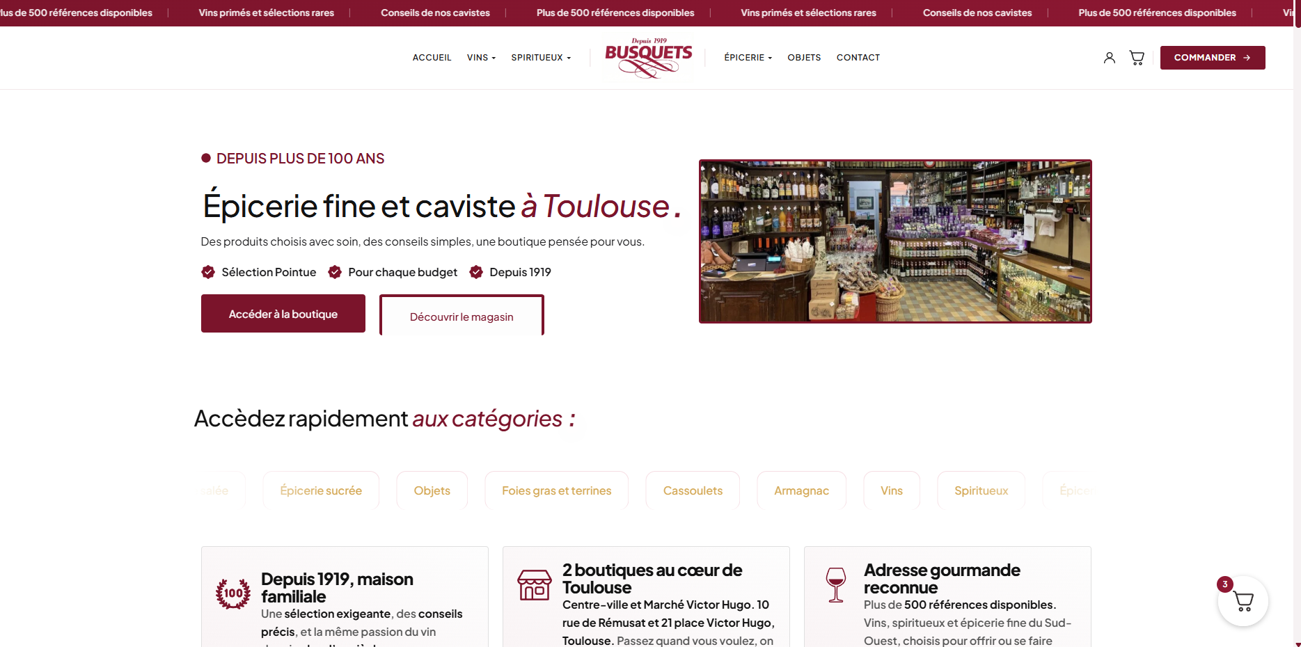 Capture du site Maison Busquets
