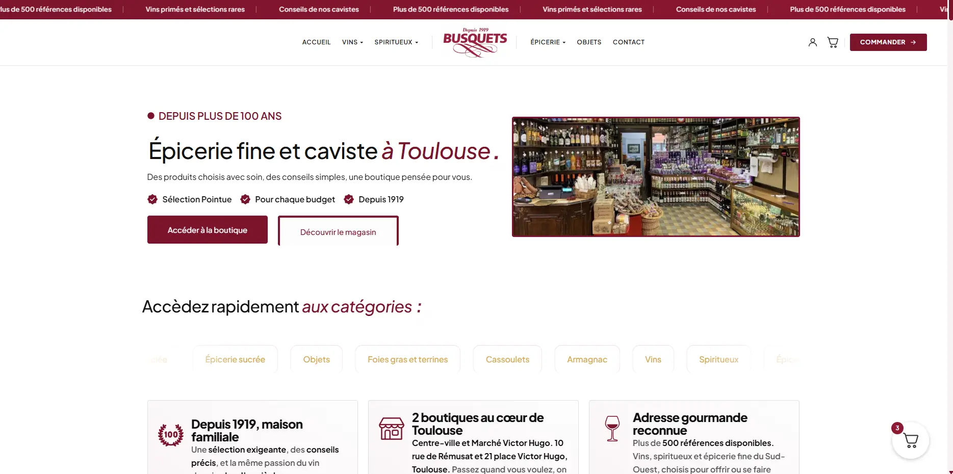 Capture du site Maison Busquets
